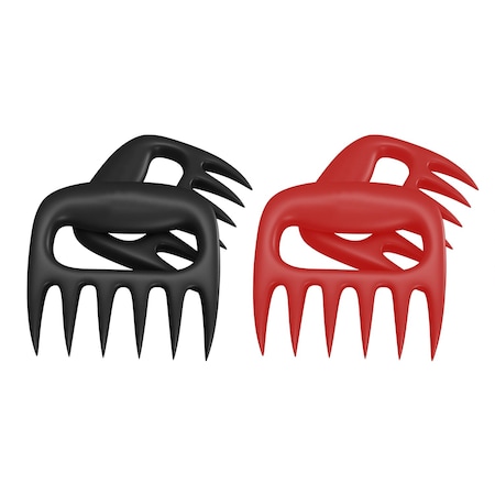 Professional Meat Chicken Pulling And Shredding Claws, Black And Red, 2PK
